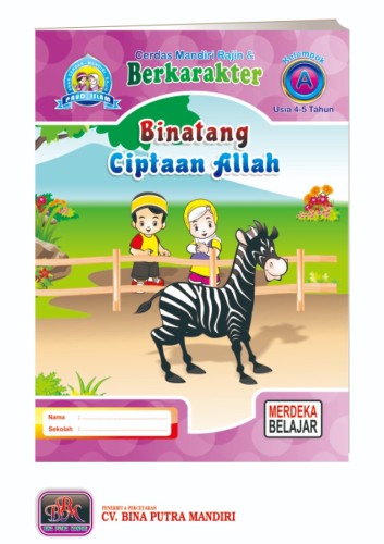 Paket Merdeka Islam untuk 1 tahun / Kelompok A / usia 4-5 tahun / Binatang Ciptaan Allah