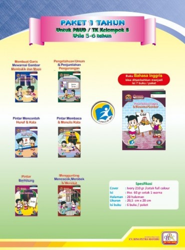 Buku Paket 1 Tahun Kel. B (usia 5-6 th)