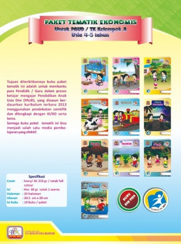 Buku Paket Tematik Ekonomis Kel. A (usia 4-5 th)