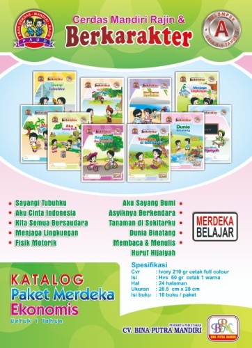 Paket Merdeka Ekonomis untuk 1 Tahun / kelompok A / usia 4-5 tahun