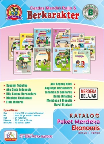 Paket Merdeka Ekonomis untuk 1 Tahun / kelompok B / usia 5-6 tahun