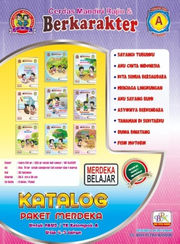 Paket Merdeka untuk 1 Tahun / kelompok A / usia 4-5 tahun